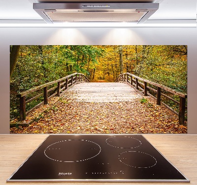 Crédence de cuisine en verre Pont dans les bois Automne