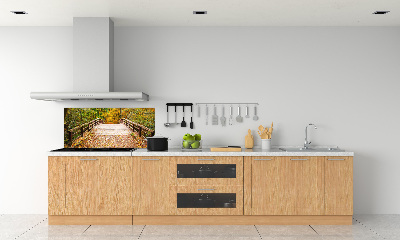 Crédence de cuisine en verre Pont dans les bois Automne