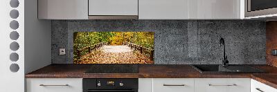 Crédence de cuisine en verre Pont dans les bois Automne