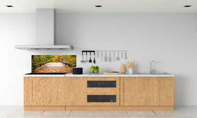 Crédence de cuisine en verre Pont dans les bois Automne