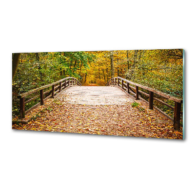 Crédence de cuisine en verre Pont dans les bois Automne