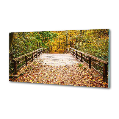 Crédence de cuisine en verre Pont dans les bois Automne
