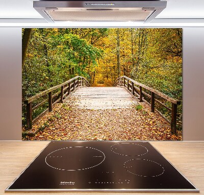 Crédence de cuisine en verre Pont dans les bois Automne