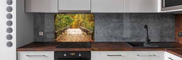 Crédence de cuisine en verre Pont dans les bois Automne
