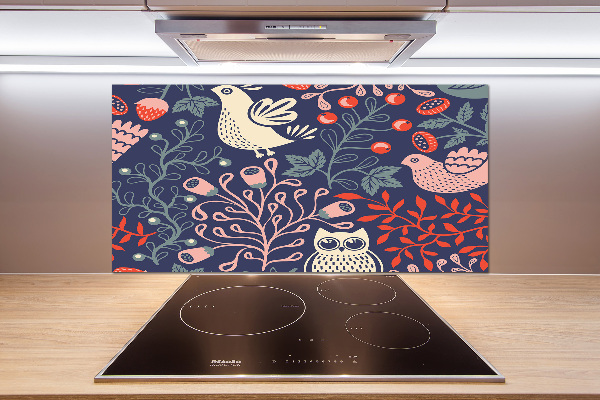 Crédence en verre avec motif Plantes hibou poule