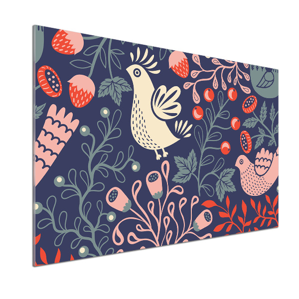 Crédence en verre avec motif Plantes hibou poule