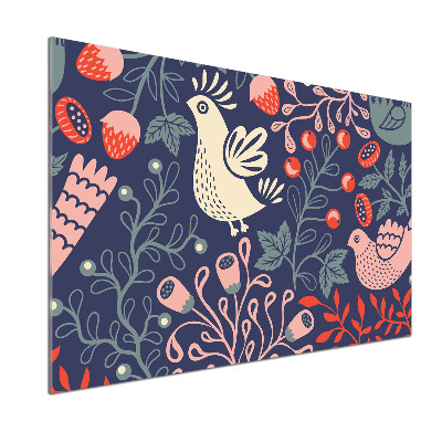 Crédence en verre avec motif Plantes hibou poule