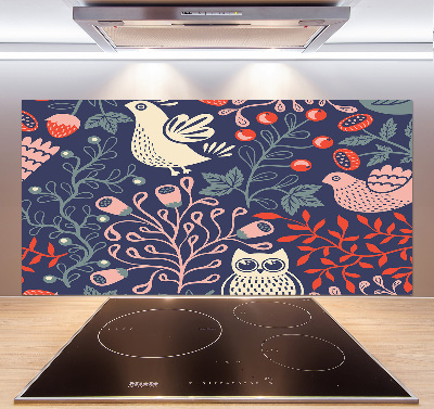 Crédence en verre avec motif Plantes hibou poule