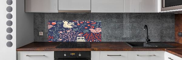 Crédence en verre avec motif Plantes hibou poule