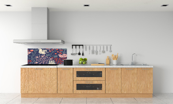 Crédence en verre avec motif Plantes hibou poule