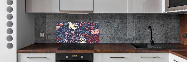 Crédence en verre avec motif Plantes hibou poule