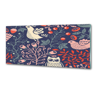 Crédence en verre avec motif Plantes hibou poule