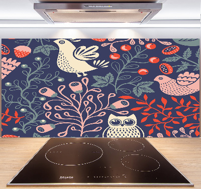 Crédence en verre avec motif Plantes hibou poule