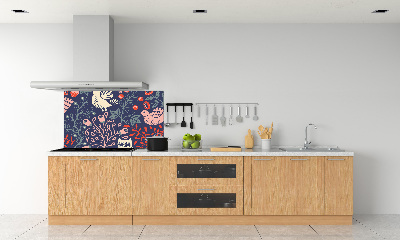 Crédence en verre avec motif Plantes hibou poule