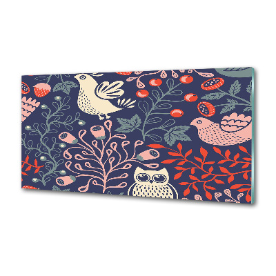 Crédence en verre avec motif Plantes hibou poule