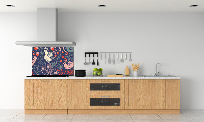 Crédence en verre avec motif Plantes hibou poule
