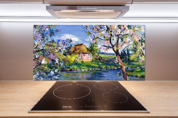 Crédence en verre avec motif Paysage printanier