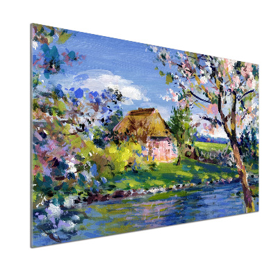 Crédence en verre avec motif Paysage printanier