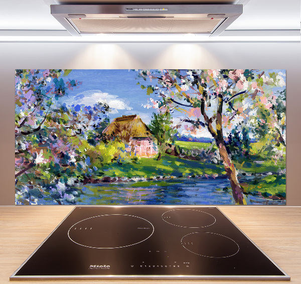 Crédence en verre avec motif Paysage printanier