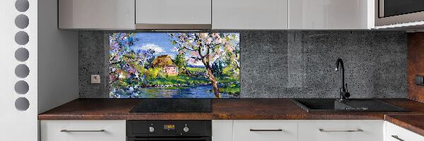 Crédence en verre avec motif Paysage printanier