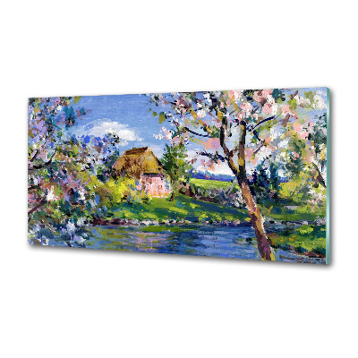 Crédence en verre avec motif Paysage printanier