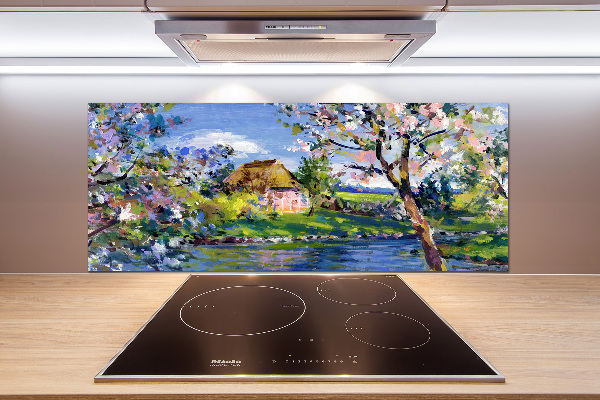 Crédence en verre avec motif Paysage printanier