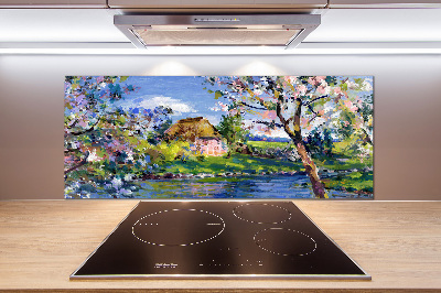 Crédence en verre avec motif Paysage printanier
