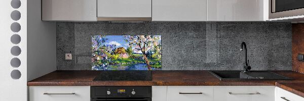 Crédence en verre avec motif Paysage printanier