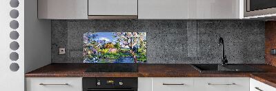 Crédence en verre avec motif Paysage printanier