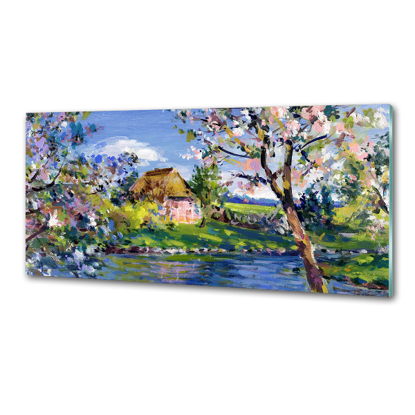 Crédence en verre avec motif Paysage printanier