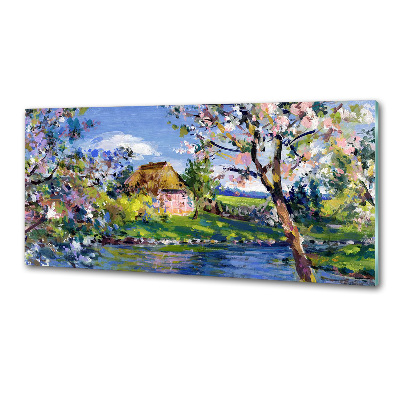 Crédence en verre avec motif Paysage printanier