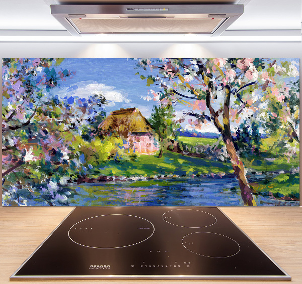 Crédence en verre avec motif Paysage printanier