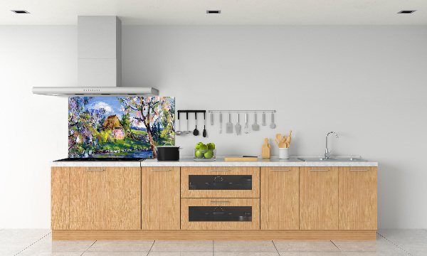 Crédence en verre avec motif Paysage printanier