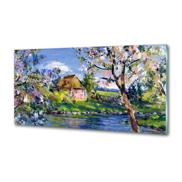 Crédence en verre avec motif Paysage printanier