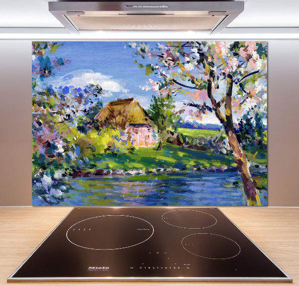 Crédence en verre avec motif Paysage printanier