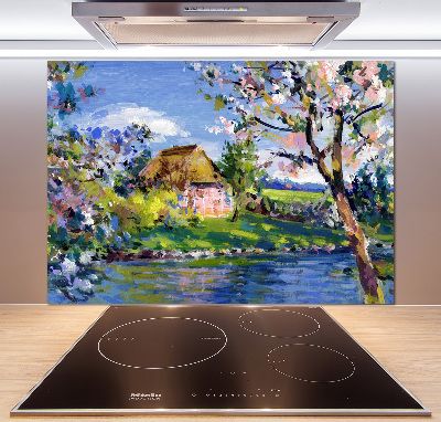 Crédence en verre avec motif Paysage printanier