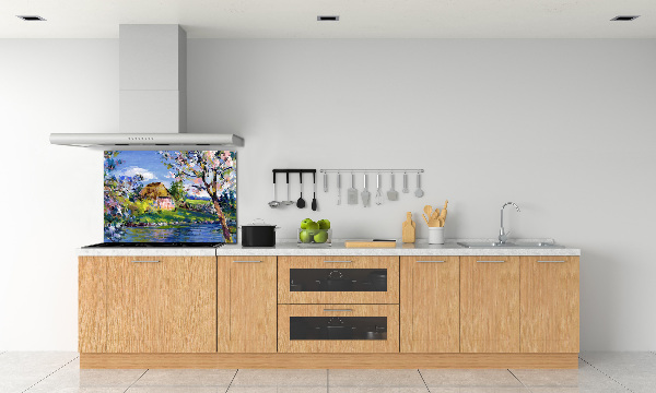 Crédence en verre avec motif Paysage printanier