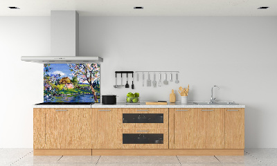 Crédence en verre avec motif Paysage printanier