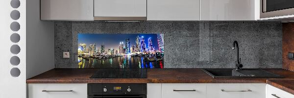 Panneaux muraux cuisine Dubaï de nuit