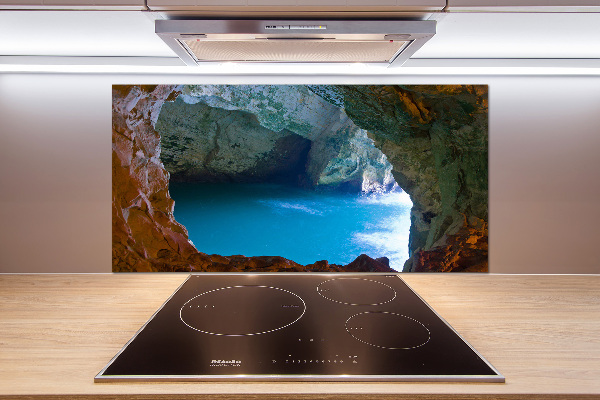 Crédence en verre avec motif Grotte marine