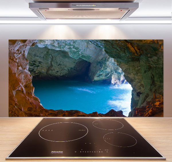 Crédence en verre avec motif Grotte marine