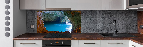 Crédence en verre avec motif Grotte marine