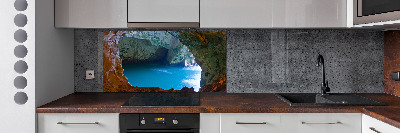 Crédence en verre avec motif Grotte marine