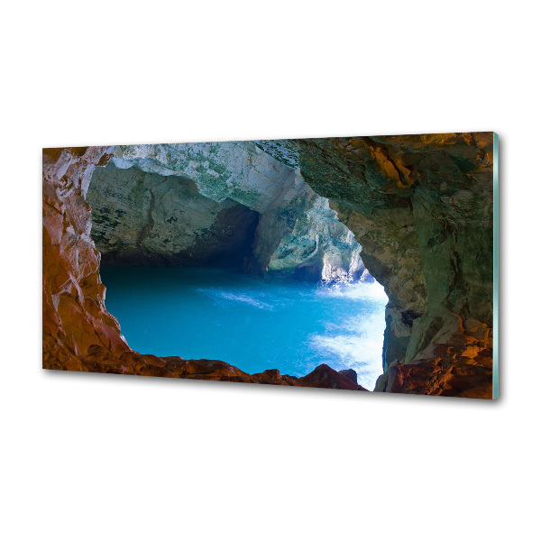 Crédence en verre avec motif Grotte marine