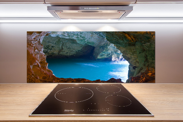 Crédence en verre avec motif Grotte marine