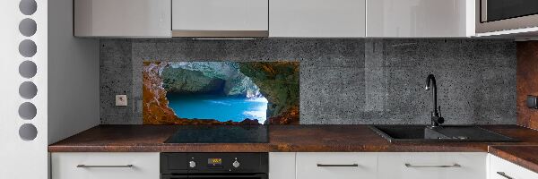 Crédence en verre avec motif Grotte marine