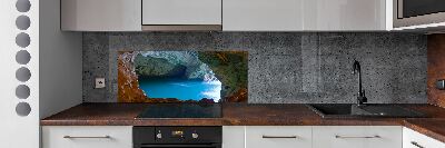 Crédence en verre avec motif Grotte marine