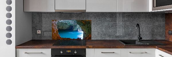 Crédence en verre avec motif Grotte marine