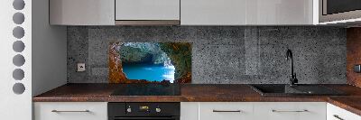 Crédence en verre avec motif Grotte marine