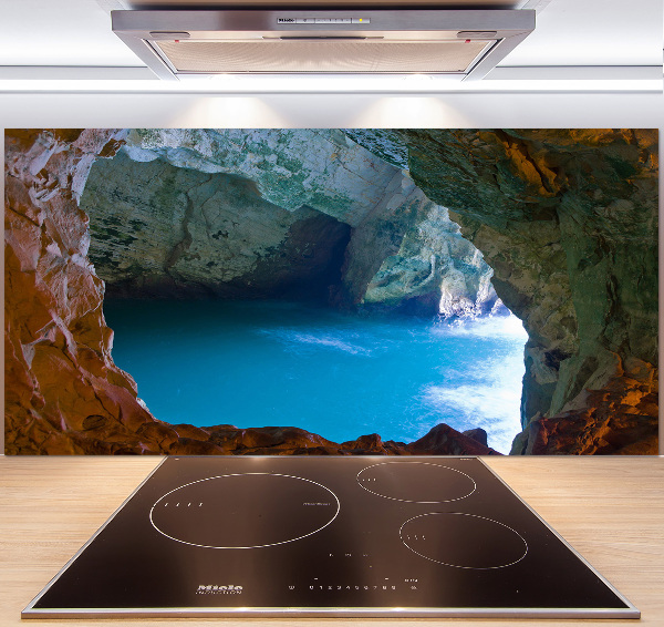 Crédence en verre avec motif Grotte marine
